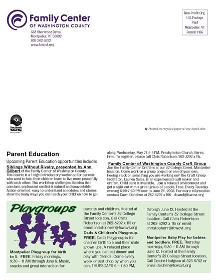 Newsletters: Family Center